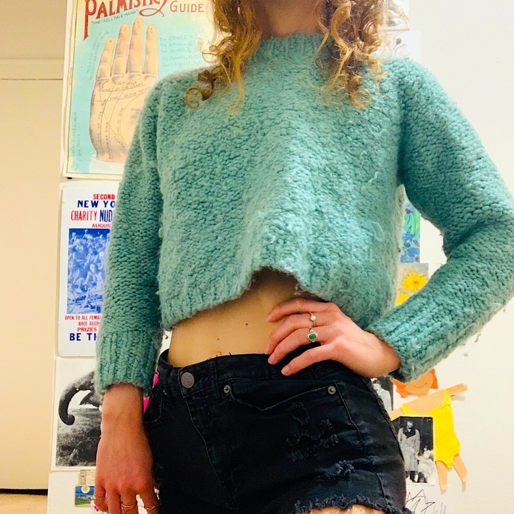 Cropped Knit Sweater